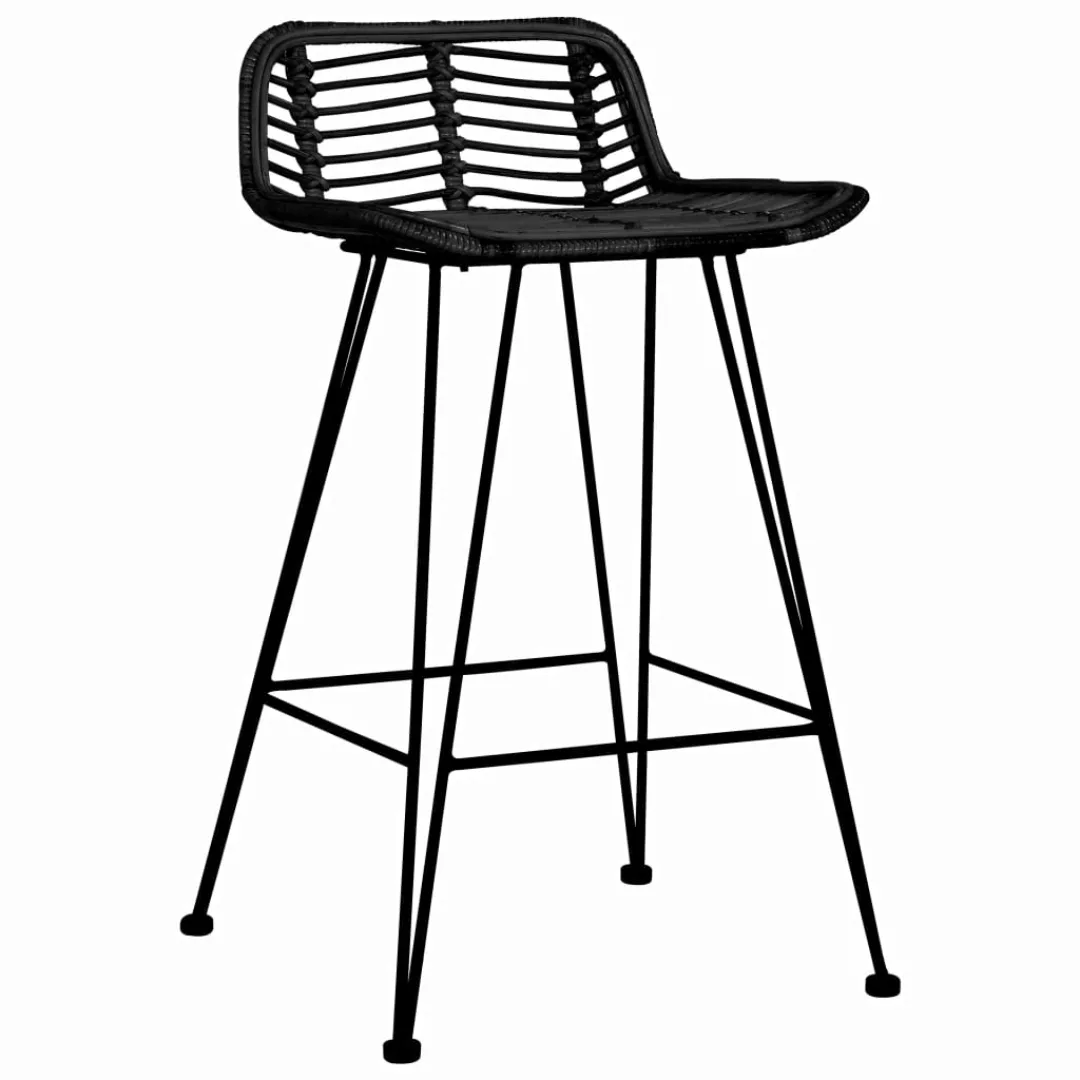 Barhocker 2 Stk. Schwarz Rattan günstig online kaufen