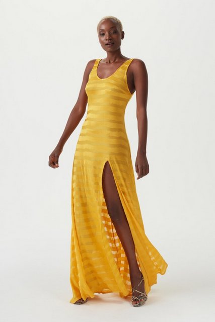 Boscana Maxikleid Kleid in Gelb mit V-Ausschnitt günstig online kaufen