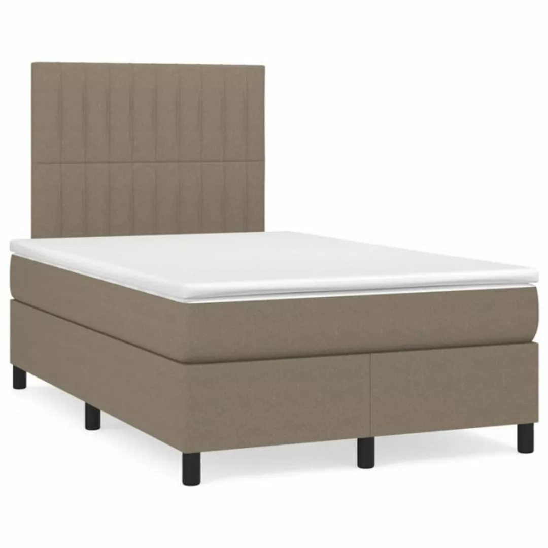 vidaXL Bettgestell Boxspringbett mit Matratze Taupe 120x200 cm Stoff Bett B günstig online kaufen