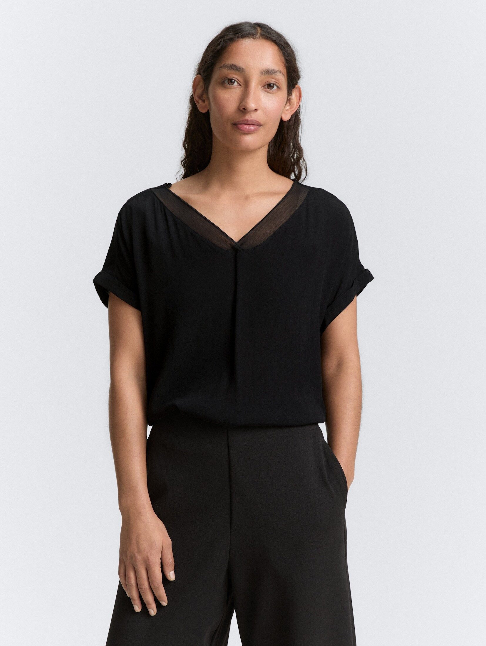 TOM TAILOR Kurzarmbluse Loose Fit Bluse günstig online kaufen