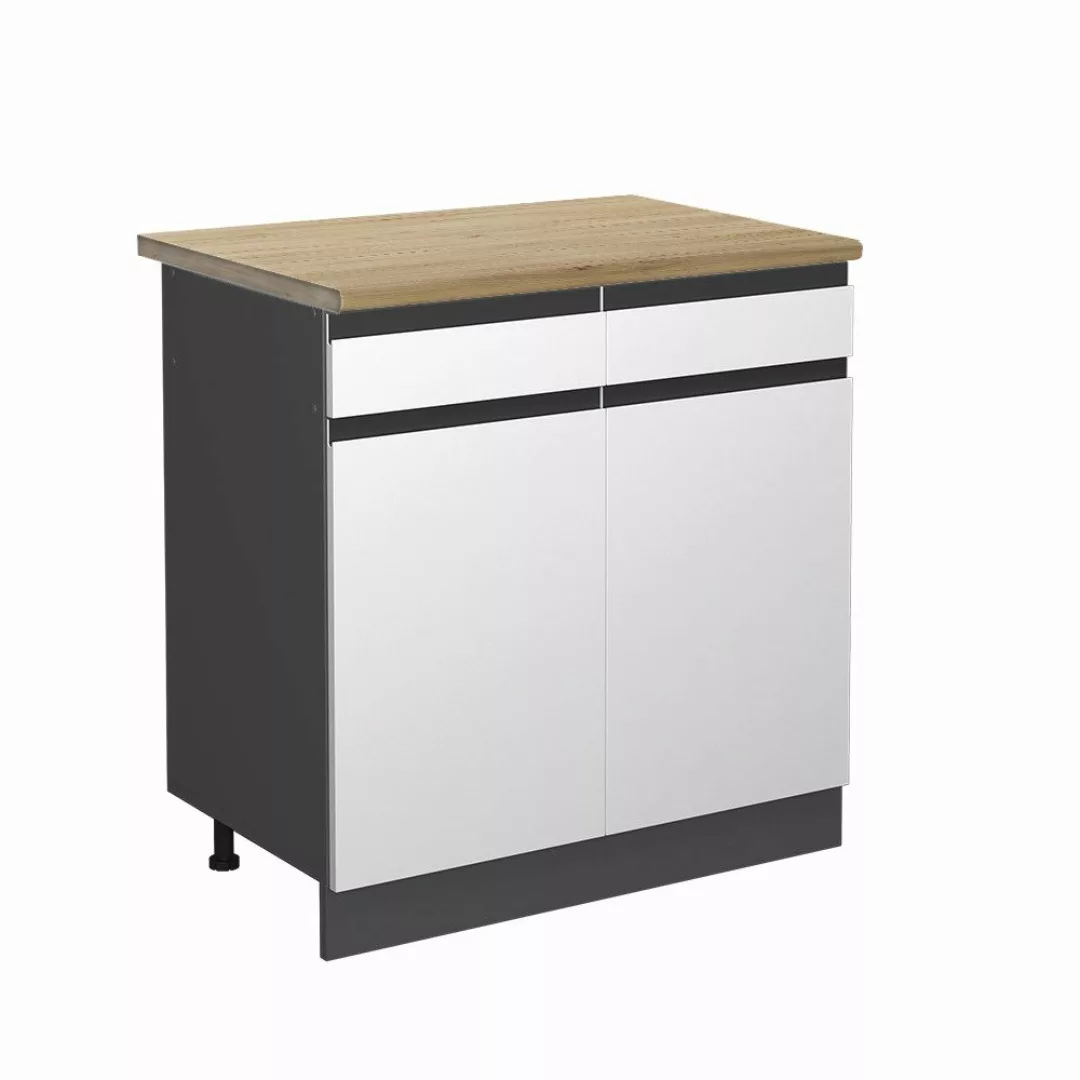 Vicco Unterschrank R-Line, Weiß/Anthrazit, 80 cm, günstig online kaufen