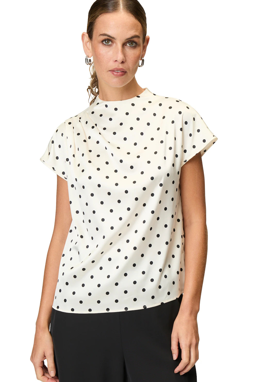 Zero Satinbluse "zero Damen Satinbluse mit Punkten" günstig online kaufen