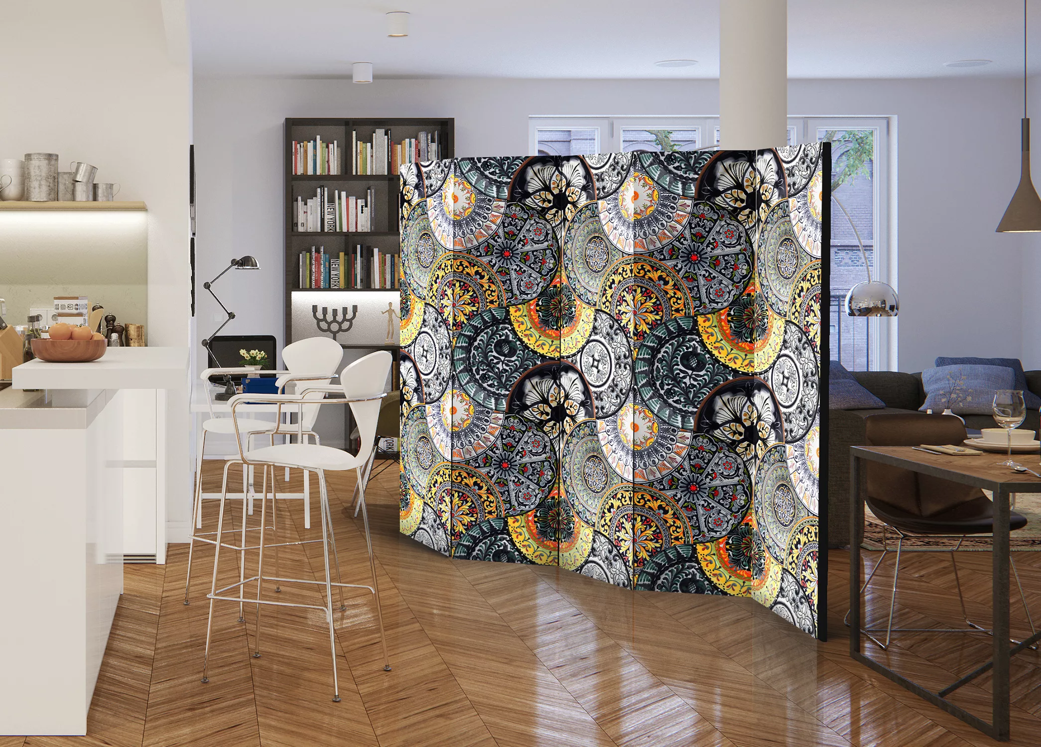 5-teiliges Paravent - Painted Exoticism Ii [room Dividers] günstig online kaufen