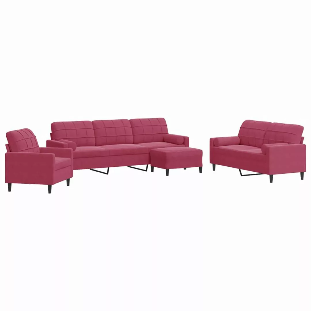 vidaXL Sofa 4-tlg. Sofagarnitur mit Kissen günstig online kaufen