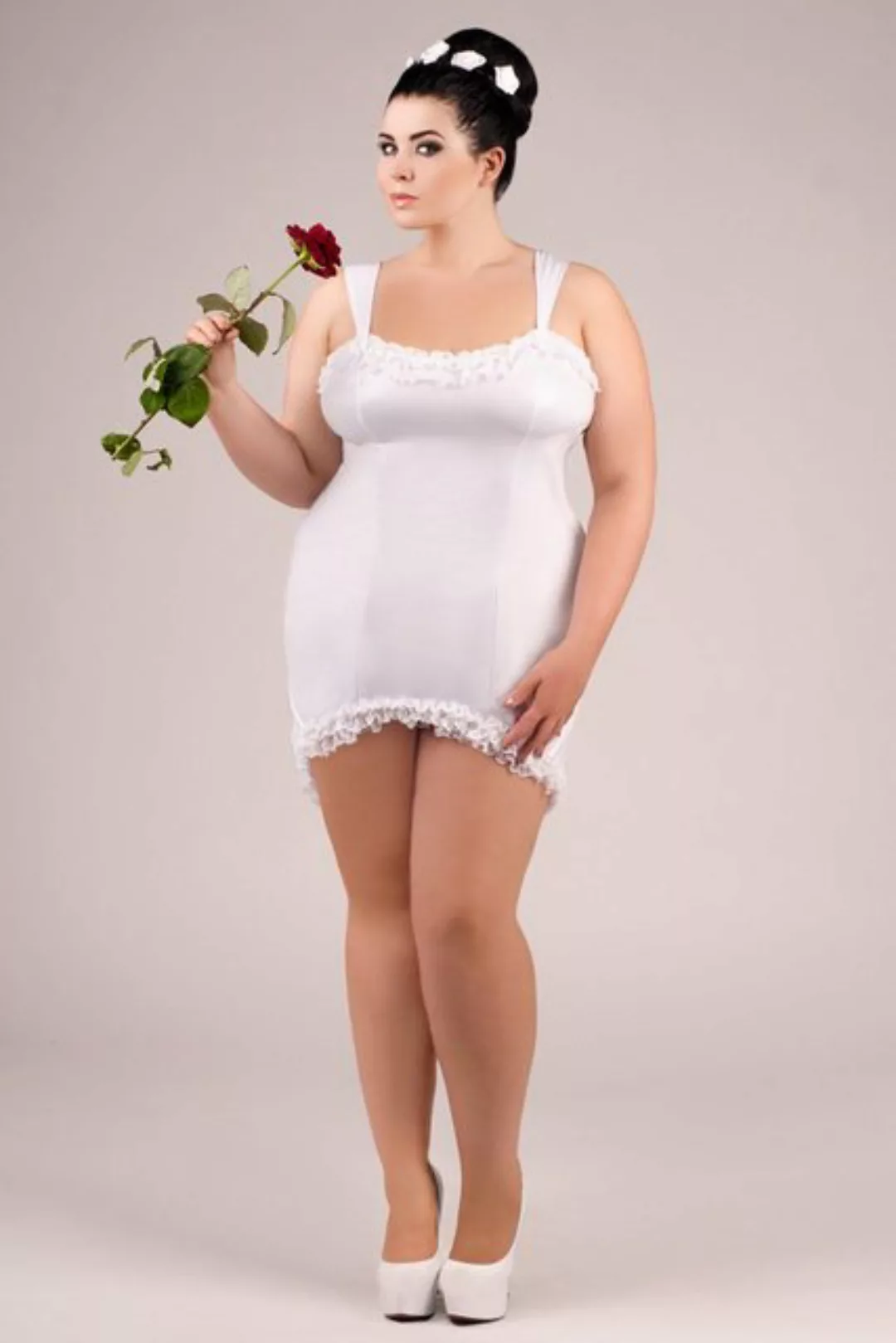 Andalea Minikleid Andalea - weißes Kleid E/2021 - (38/40,42/44,46/48,50/52, günstig online kaufen