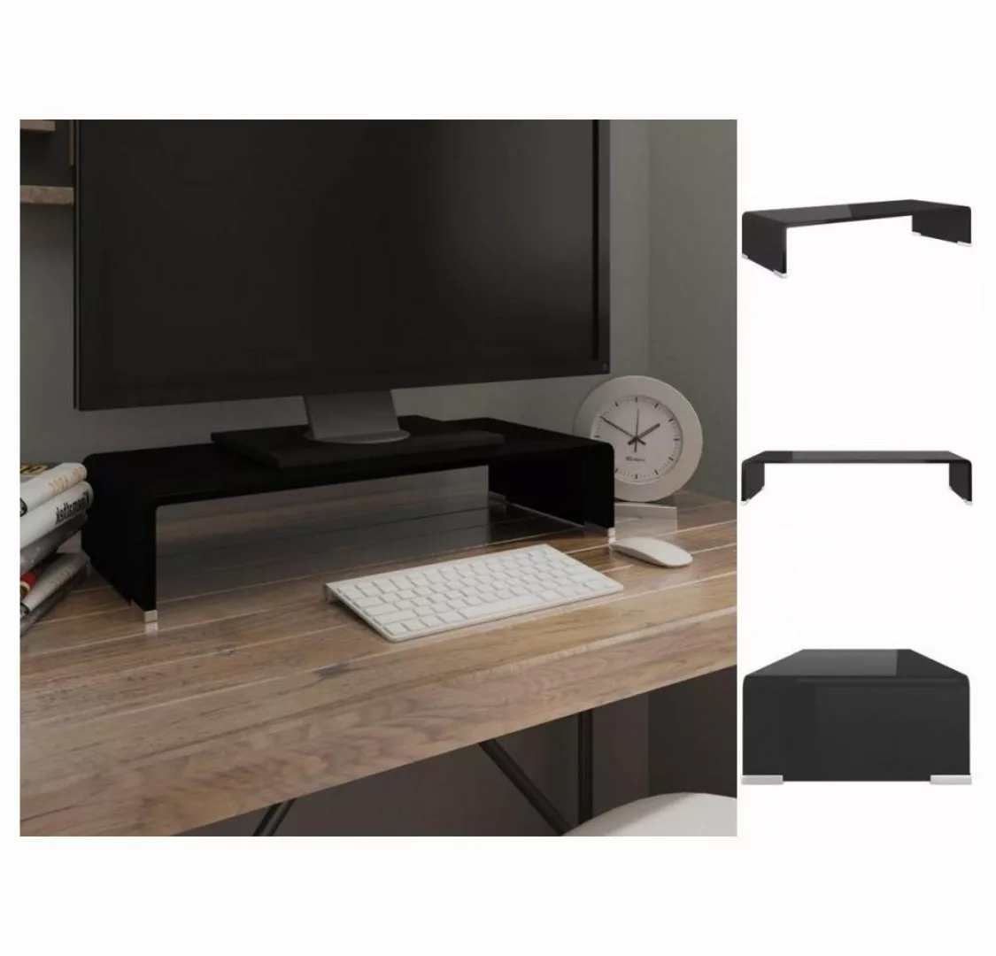 vidaXL TV-Schrank TV-Tisch Bildschirmerhöhung Glas Schwarz 60x25x11 cm günstig online kaufen