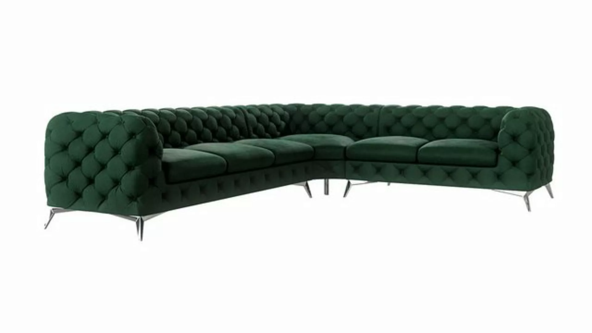 S-Style Möbel Ecksofa Chesterfield Kalina mit Silber Metall Füßen, Die Ecke günstig online kaufen