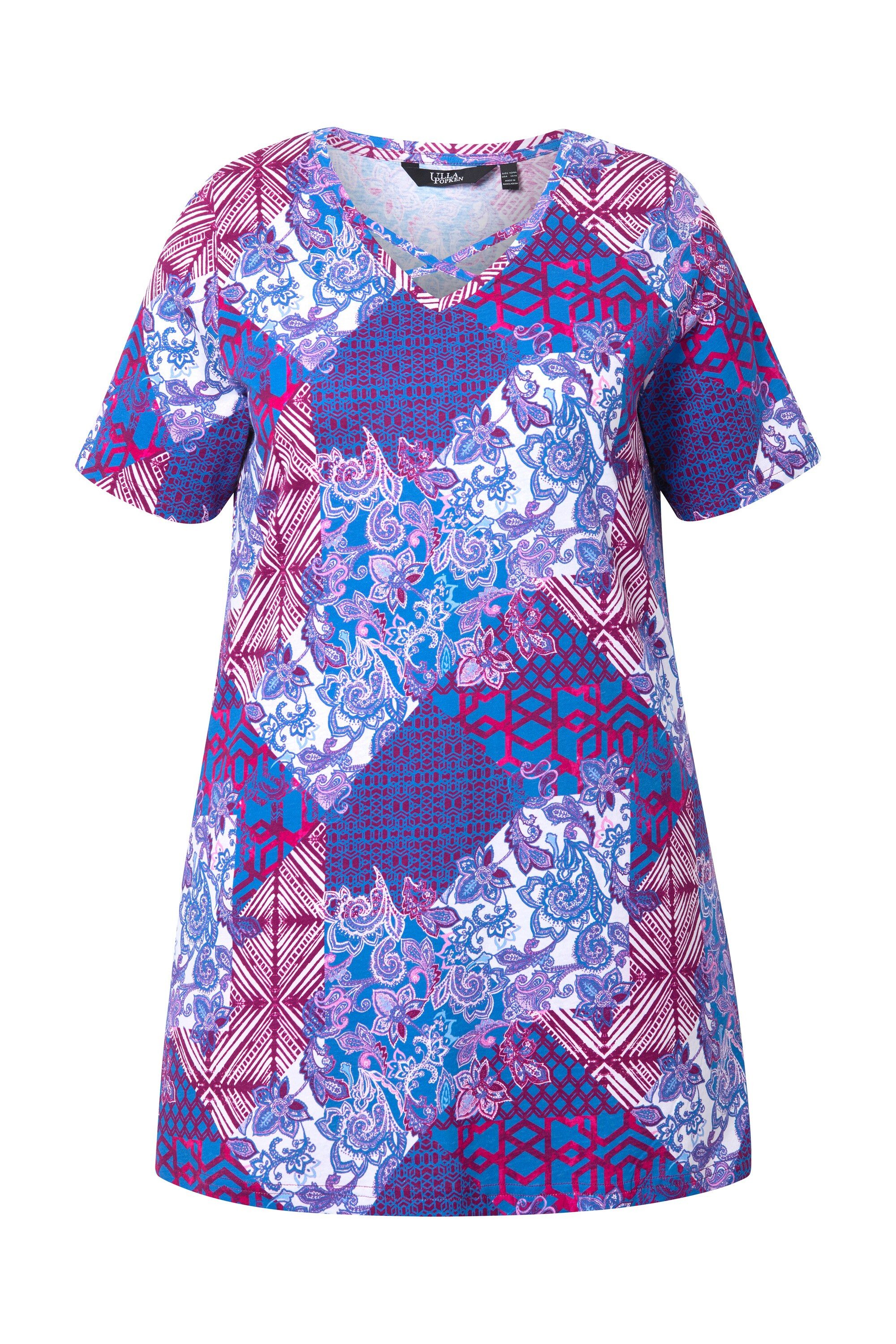 Ulla Popken Longshirt Longshirt Patchdruck A-Linie günstig online kaufen
