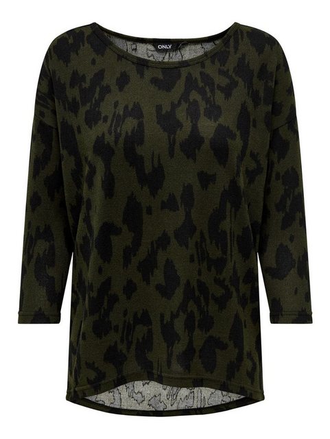 ONLY Longpullover Print 3/4 Arm Shirt Dünner Rundhals Muster Pullover ONLEL günstig online kaufen