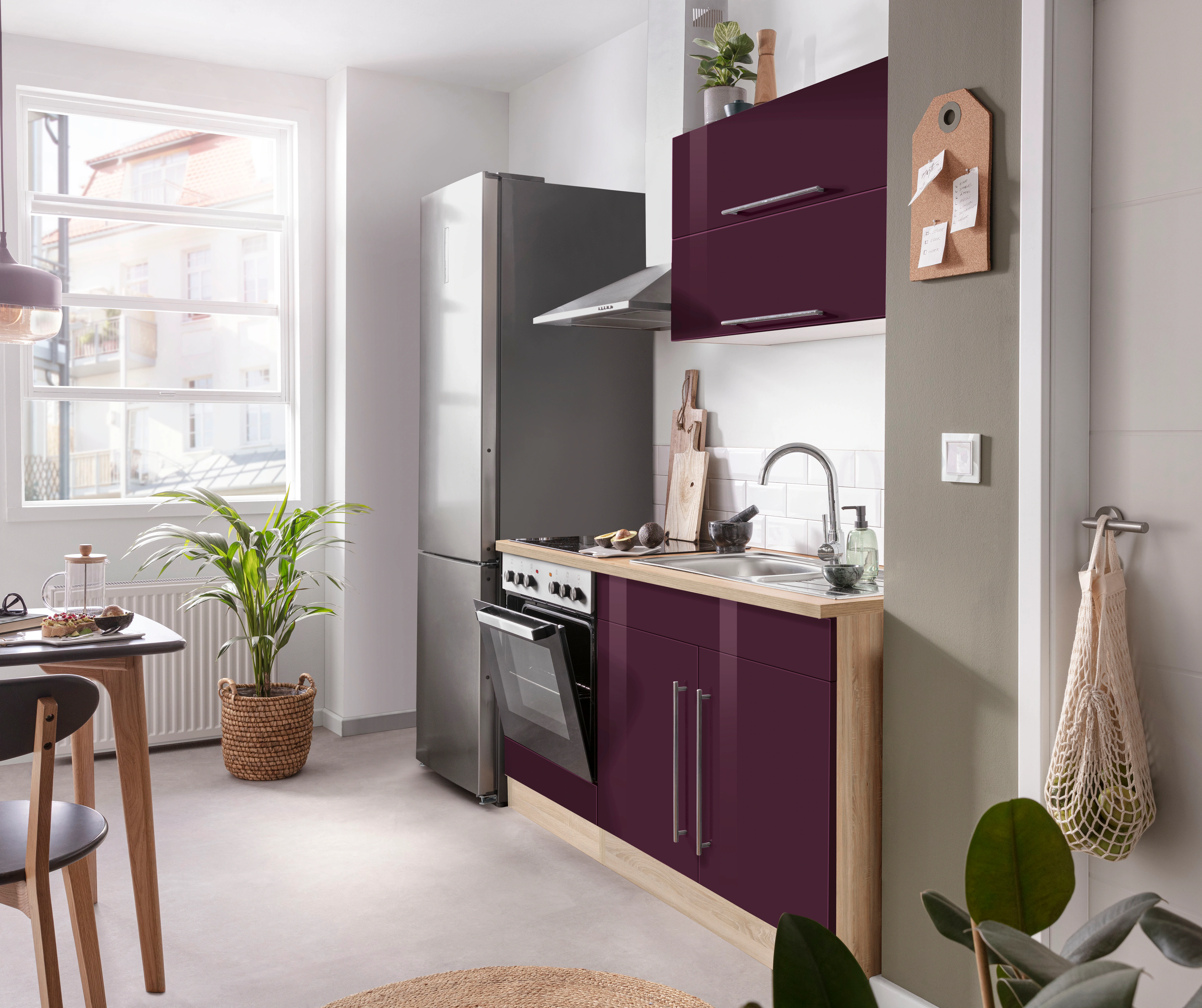Kochstation Küchenzeile "KS-Samos", ohne E-Geräte, Breite 160 cm günstig online kaufen