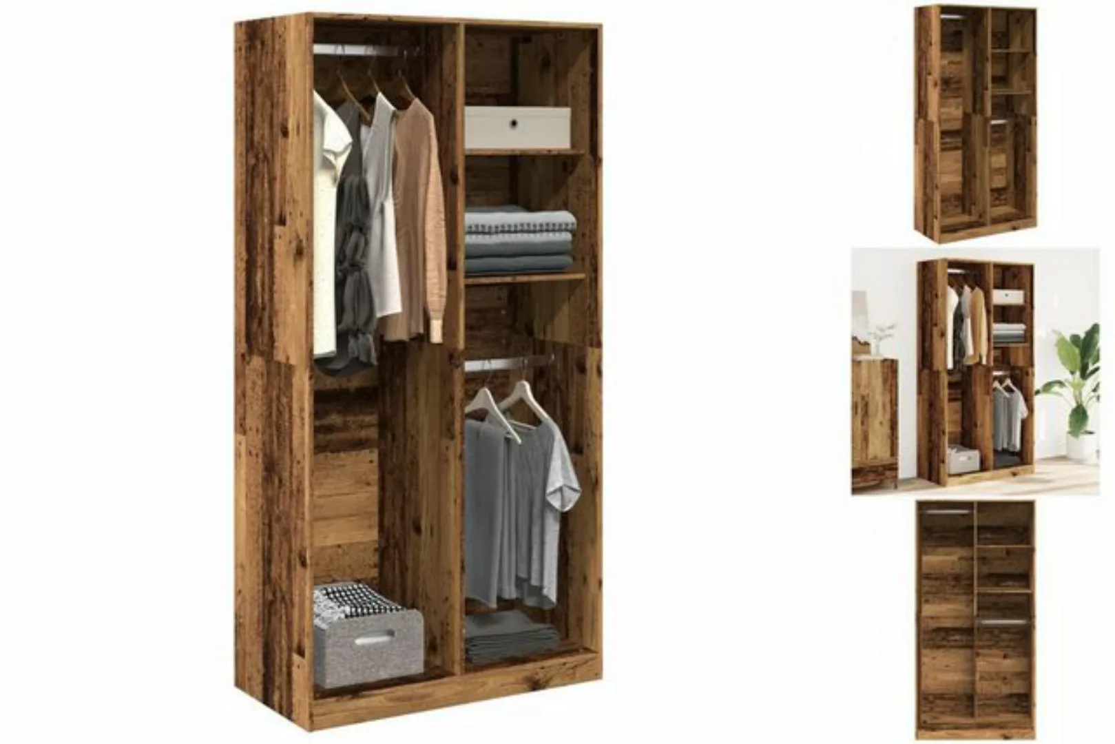 vidaXL Kleiderschrank Kleiderschrank Altholz-Optik 100x50x200 cm Holzwerkst günstig online kaufen