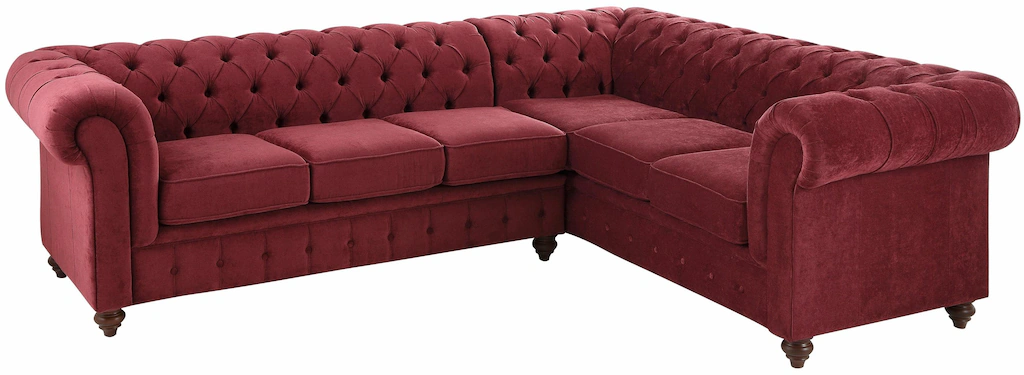 Home affaire Chesterfield-Sofa "Chesterfield Ecksofa, auch in Leder L-Form" günstig online kaufen