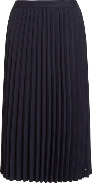 Tommy Hilfiger Plisseerock FLUID TWILL PLEATED MIDI SKIRT Webrock mit Marke günstig online kaufen