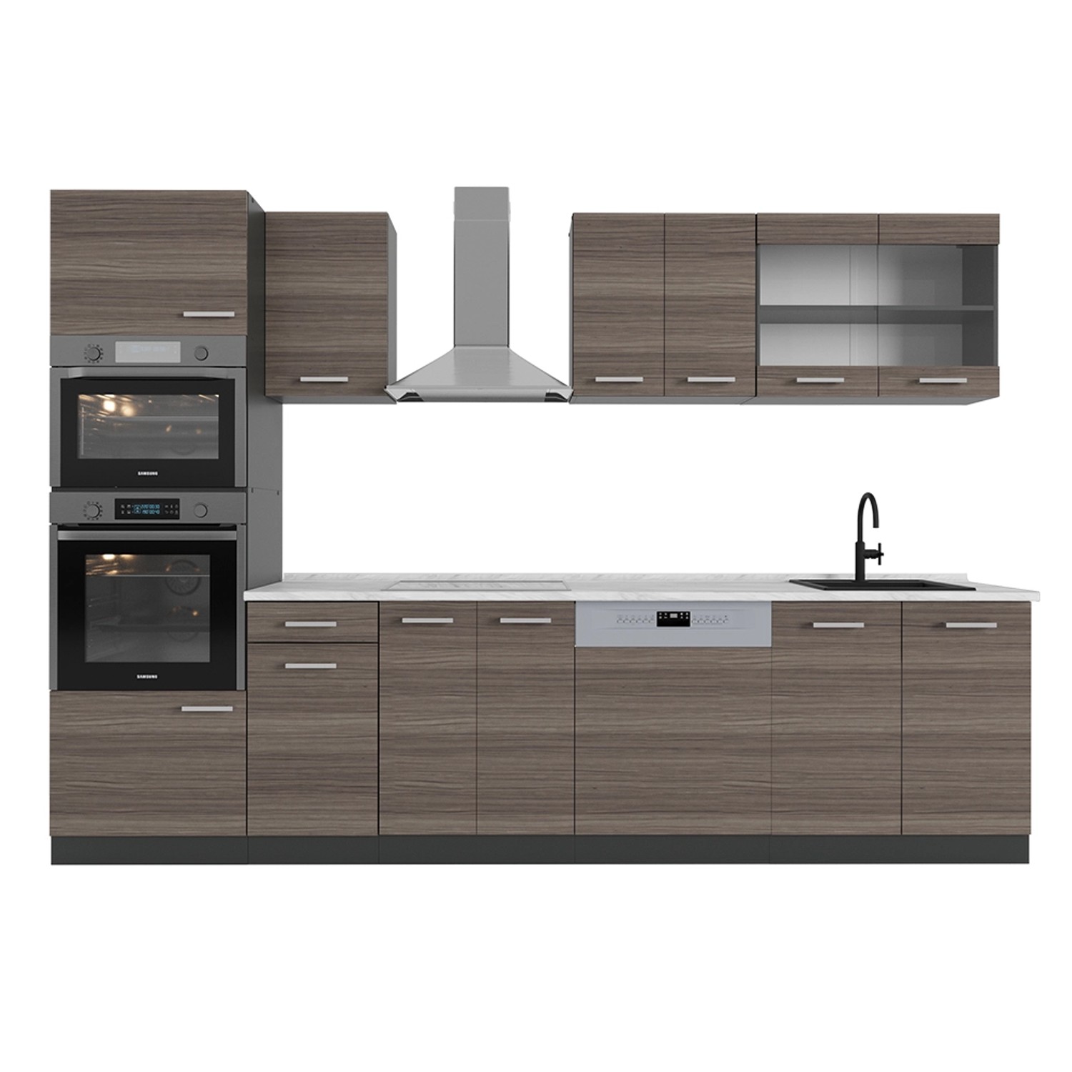 Vicco Küchenzeile R-Line, Edelgrau/Anthrazit, 300 cm günstig online kaufen