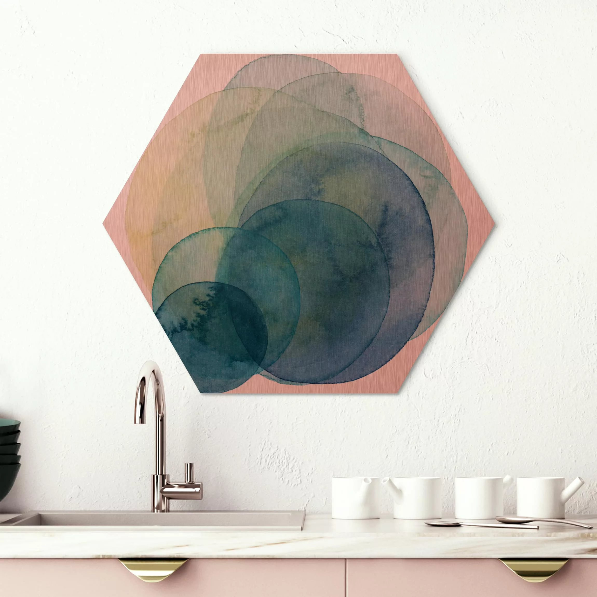 Hexagon-Alu-Dibond Bild Abstrakt Urknall - grün günstig online kaufen