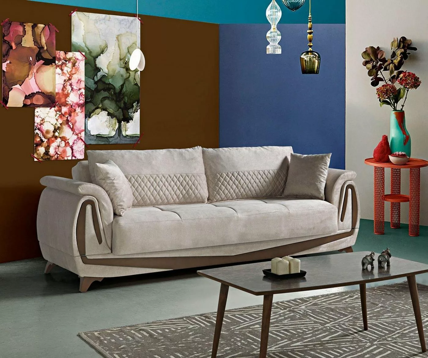 JVmoebel Sofa Luxus 3 Sitzer Sofa Wohnzimmer Möbel Elegant Sofa 230cm Texti günstig online kaufen