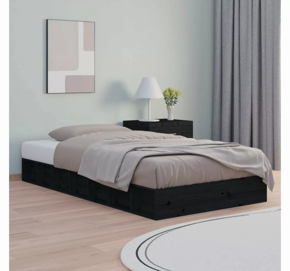 furnicato Bett Massivholzbett Schwarz 90x200 cm günstig online kaufen