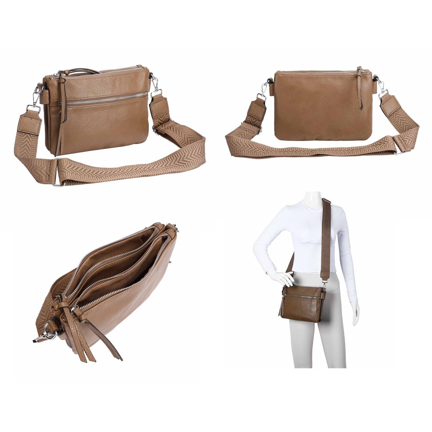 ITALYSHOP24 Schultertasche Damen Bodybag Umhängetasche Messenger günstig online kaufen