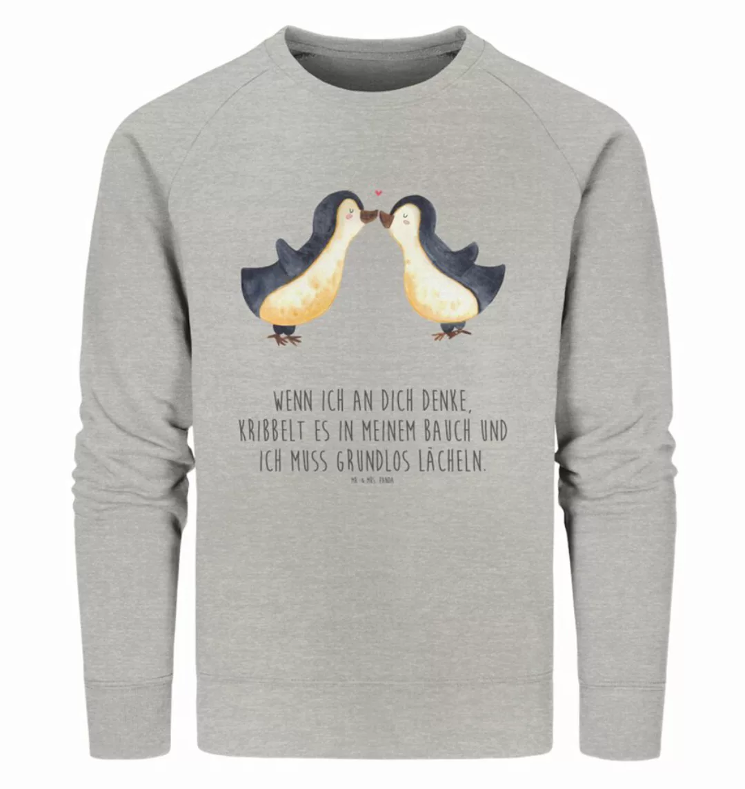 Mr. & Mrs. Panda Longpullover Größe XXL Pinguine Kuss - Heather Grey - Gesc günstig online kaufen