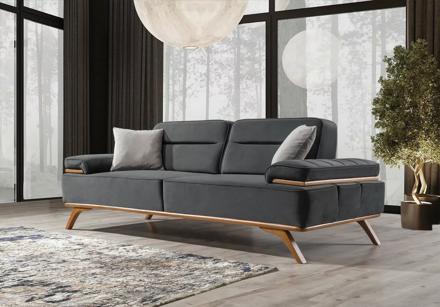 Villa Möbel Sofa ANDORRA, 1 Stk. 3-Sitzer, Quality Made in Turkey, Mikrofas günstig online kaufen
