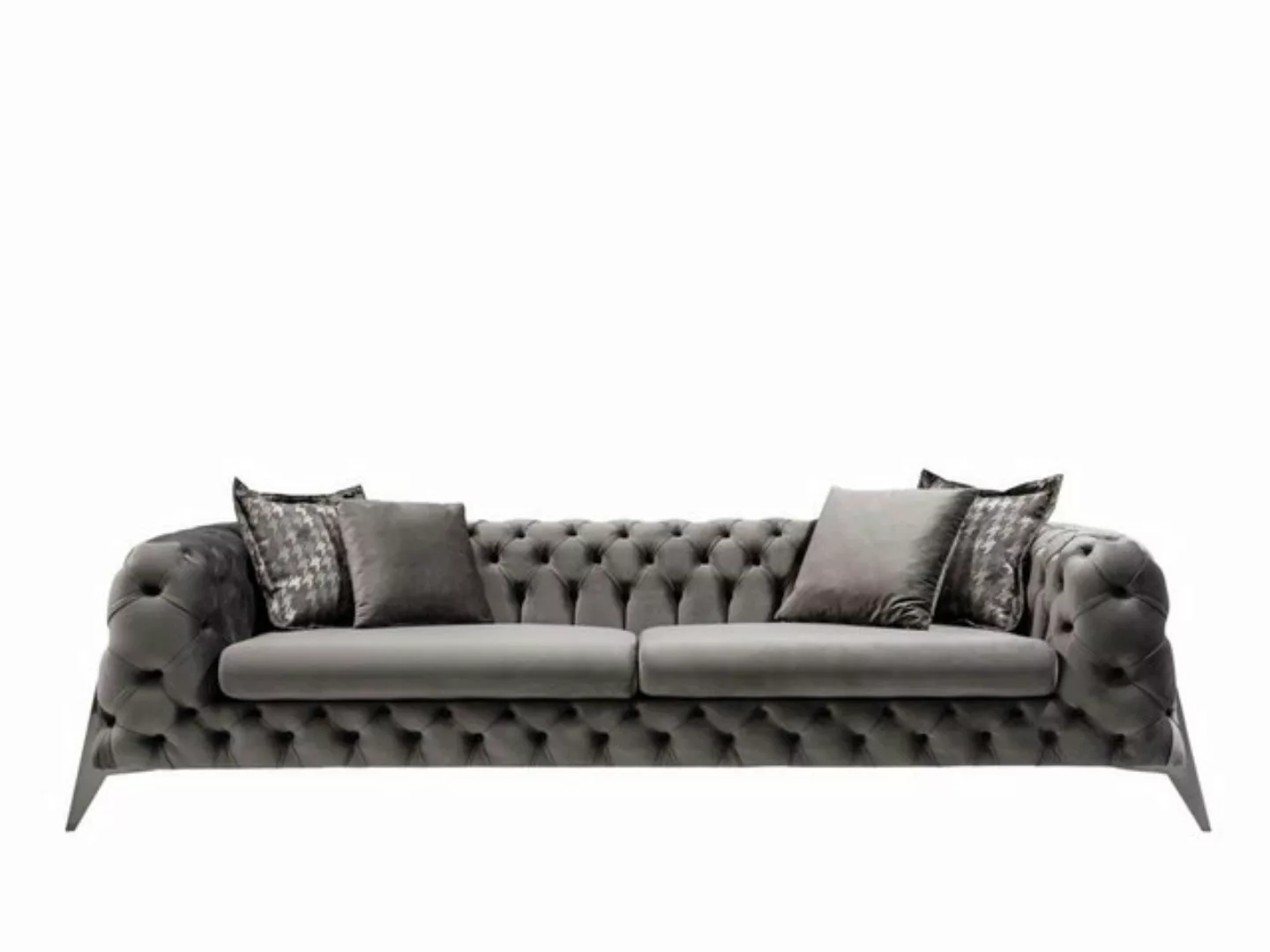 Xlmoebel 4-Sitzer Luxuriöses Viersitzer-Sofa in Grau Wohnzimmer, 1 Teile, H günstig online kaufen