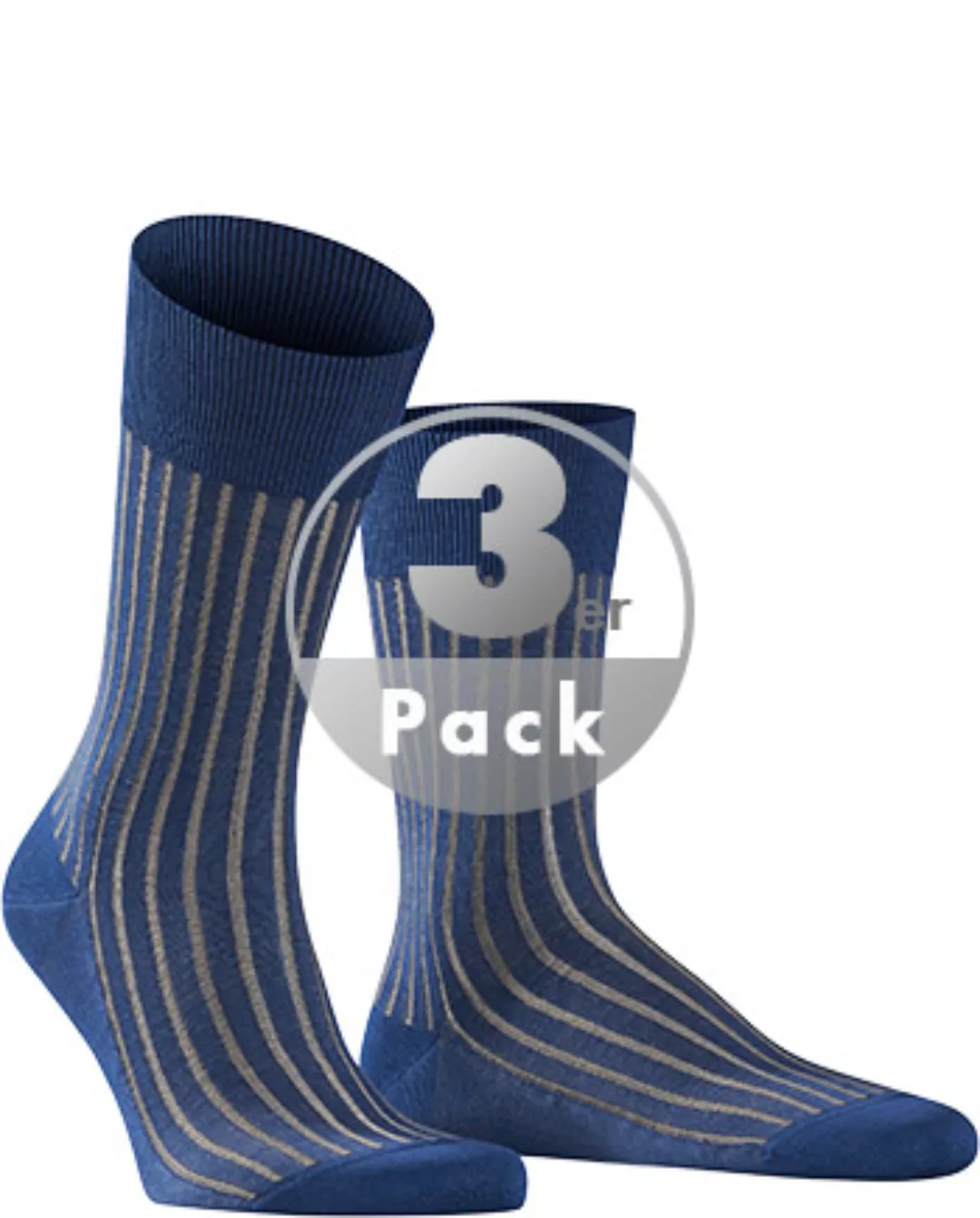 FALKE Shadow Herren Socken, 45-46, Blau, Rippe, Baumwolle, 14648-600206 günstig online kaufen