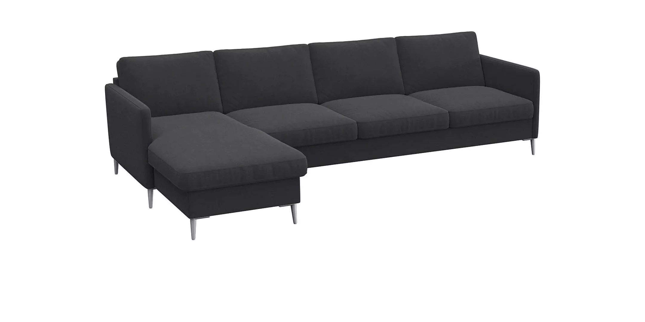 FLEXLUX Ecksofa »Fiore, L-Form«, schmale Armlehnen, Kaltschaum, Füße Alu günstig online kaufen