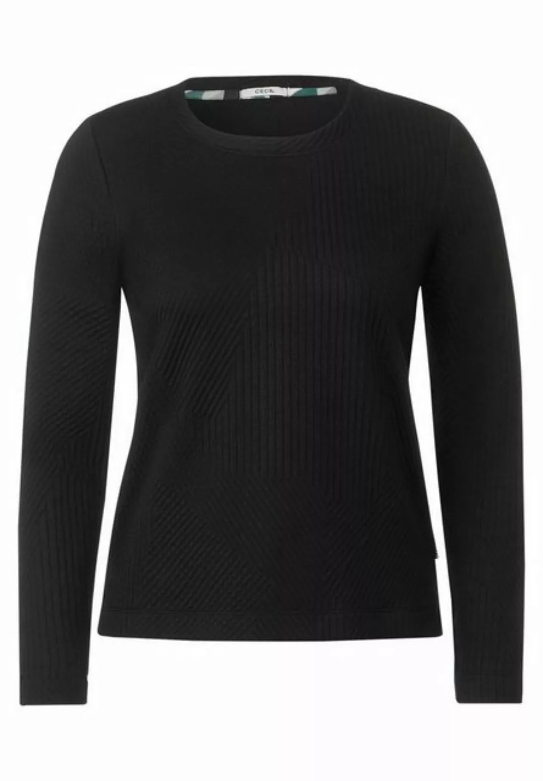 Cecil Langarmshirt TOS Cropped structure Shirt günstig online kaufen