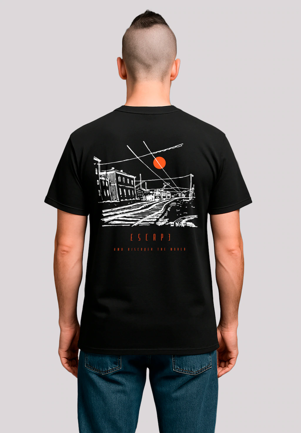 F4NT4STIC T-Shirt "Escape Discover the World Town Train Station", Premium Q günstig online kaufen