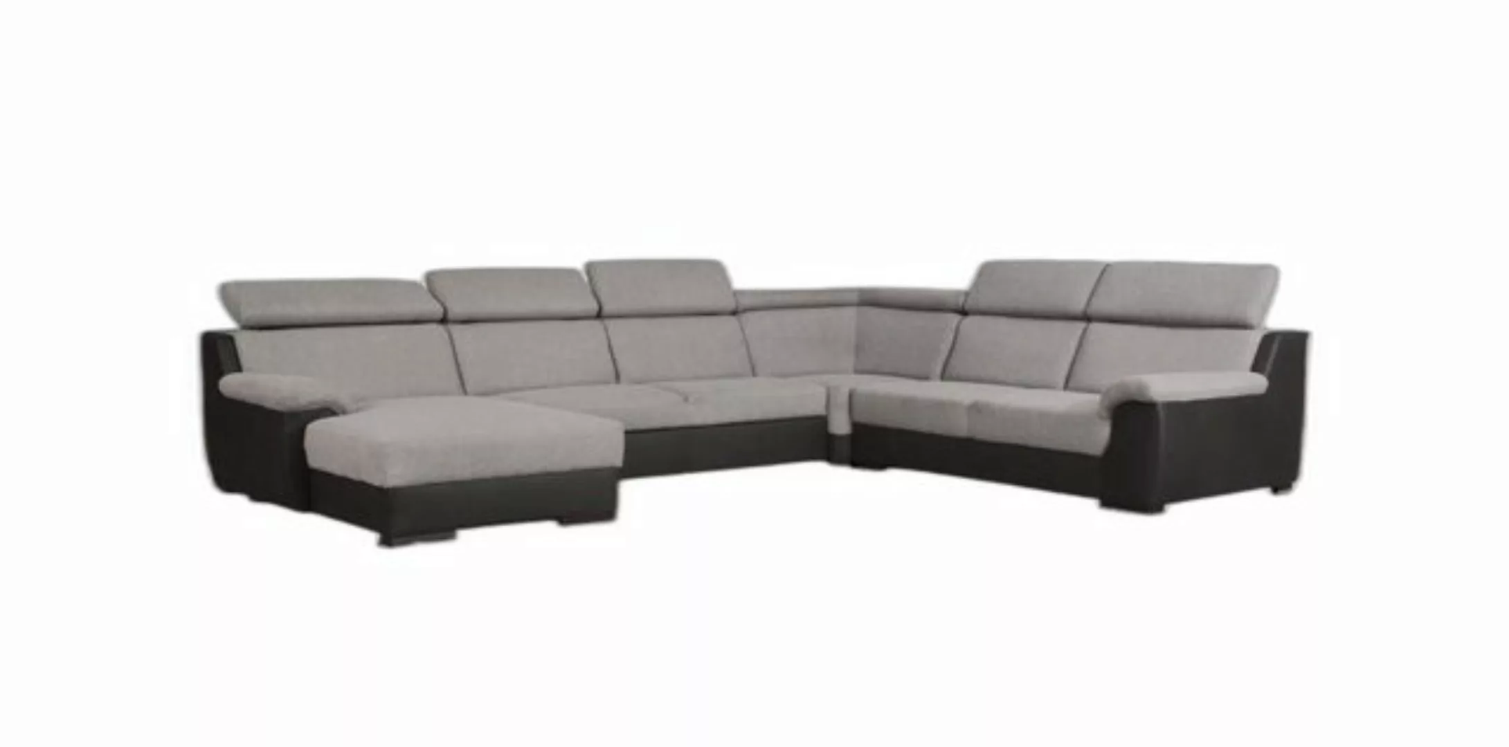 Xlmoebel Ecksofa Grauem Ecksofa U-Form Polster Relaxcouch Stoff Sitzmöbel, günstig online kaufen