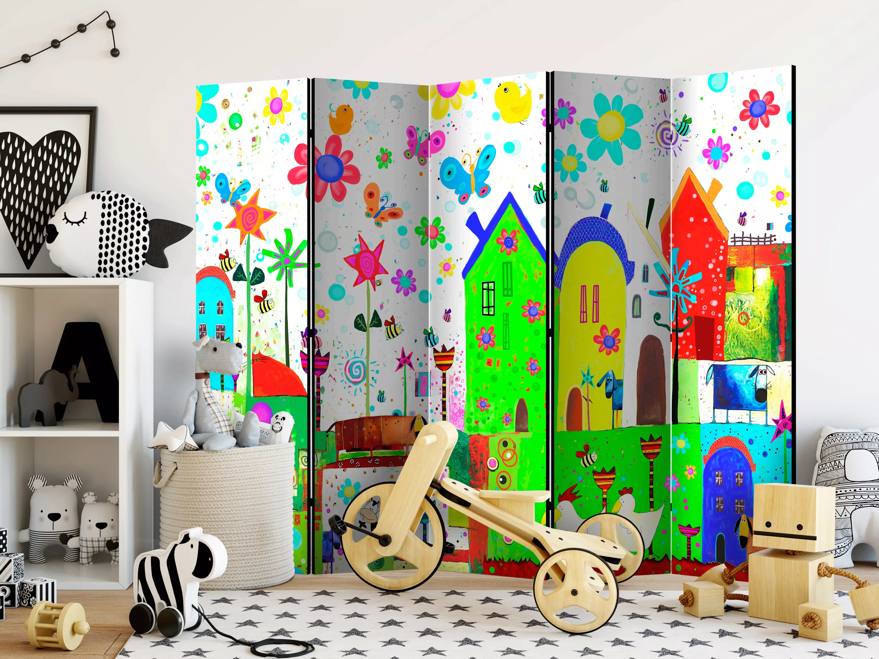 5-teiliges Paravent - Happy Farm Ii [room Dividers] günstig online kaufen