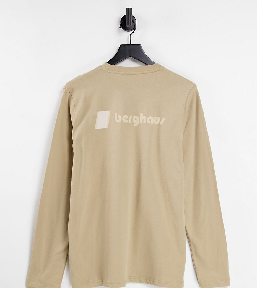 Berghaus – Heritage – Langärmliges Shirt in Beige mit Print auf Vorder- und günstig online kaufen