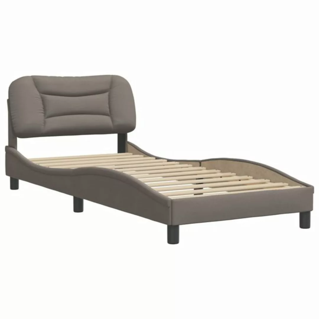 furnicato Bettgestell mit Kopfteil Taupe 90x200 cm Stoff (1-tlg) günstig online kaufen