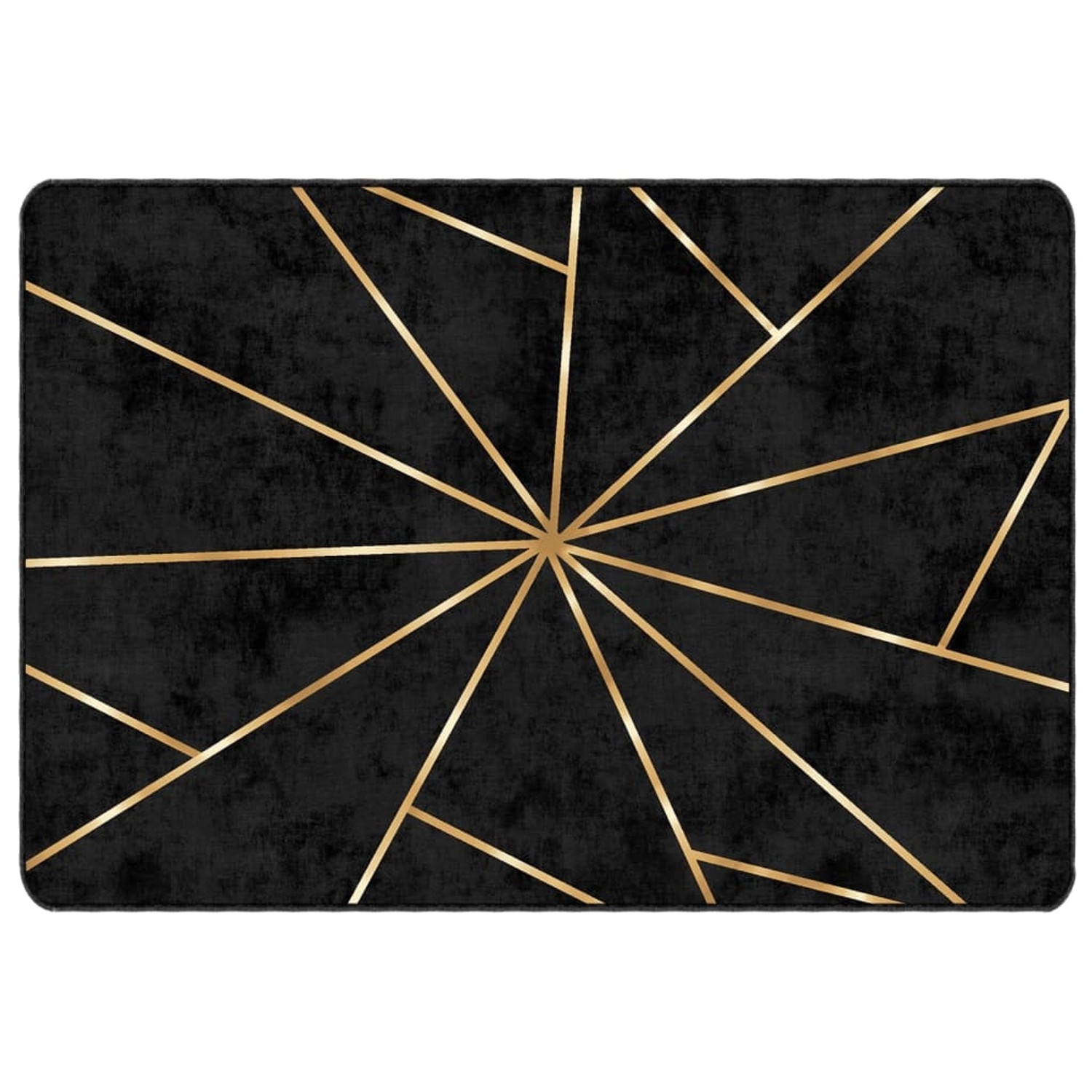 vidaXL Teppich Waschbar Schwarz Und Golden 160x230 Cm Rutschfest 1928091 günstig online kaufen