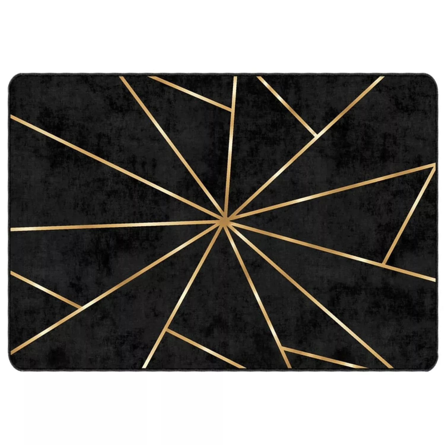 vidaXL Teppich Waschbar Schwarz Und Golden 160x230 Cm Rutschfest 1928091 günstig online kaufen