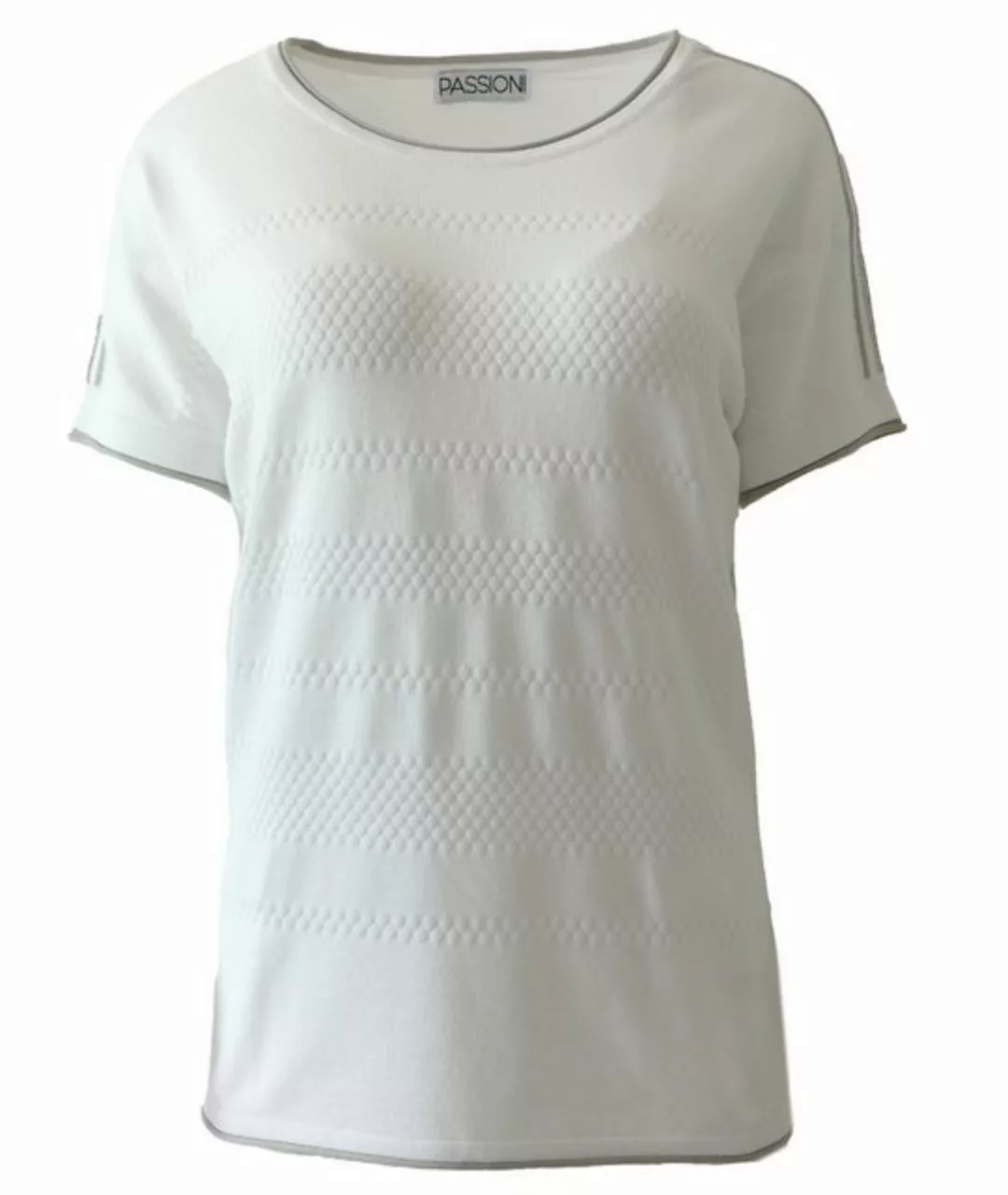 Passioni T-Shirt Sommershirt mit Wellenstruktur und Lurexbesatz auf der Sch günstig online kaufen