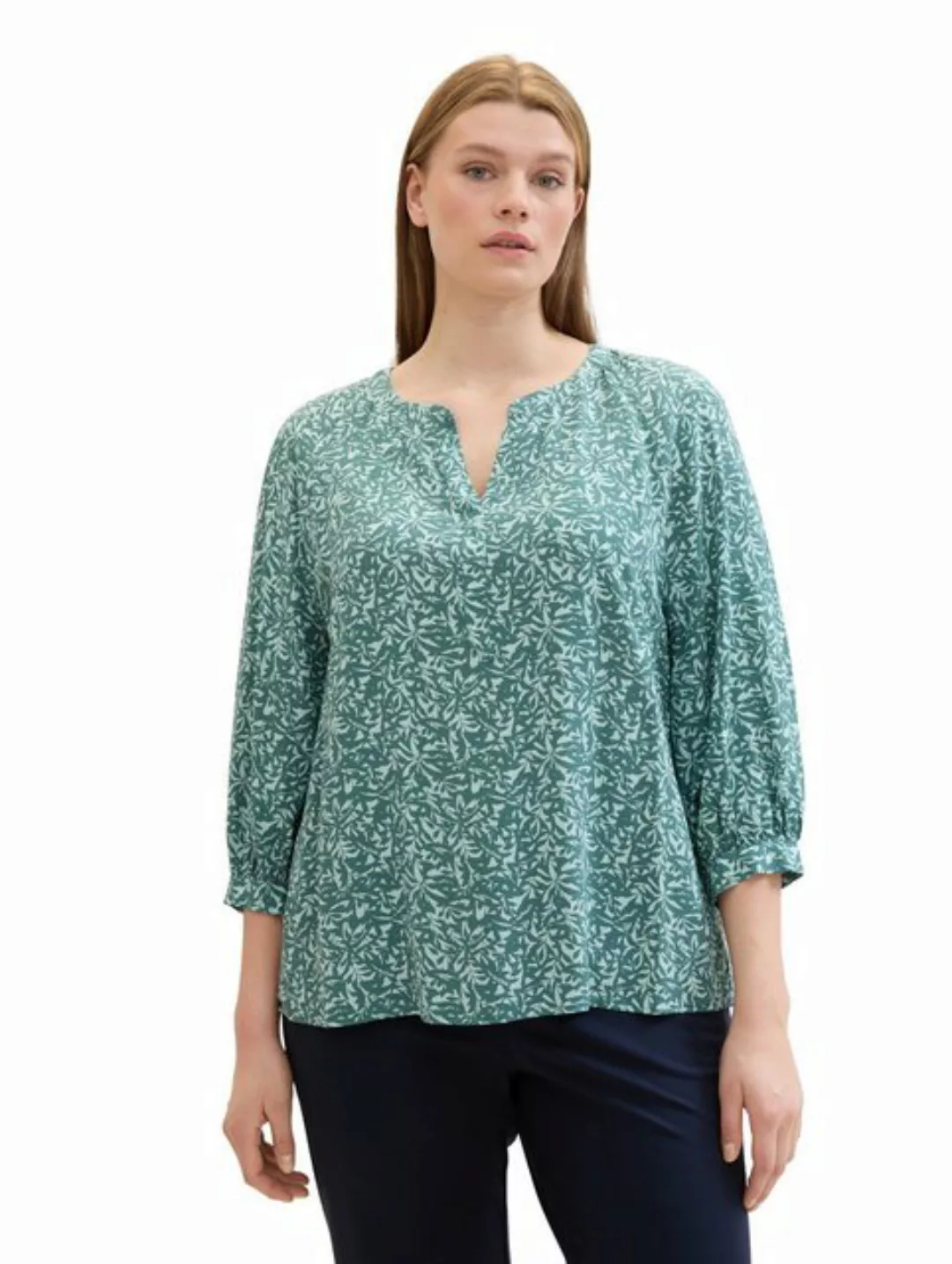 TOM TAILOR PLUS Druckbluse mit floralem Muster und aus reiner Viskose günstig online kaufen