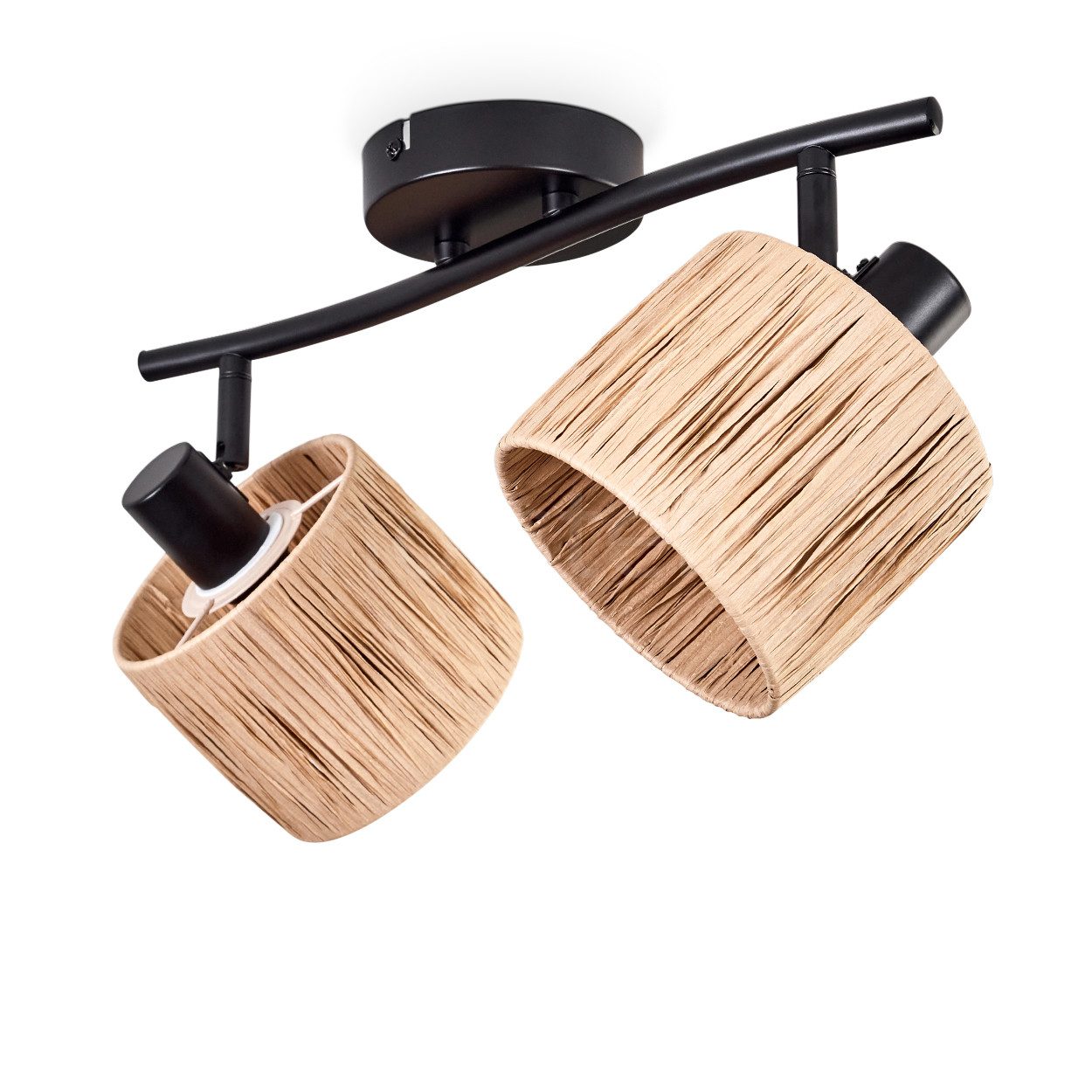 hofstein Deckenleuchte moderne Deckenlampe aus Metall/Bast günstig online kaufen