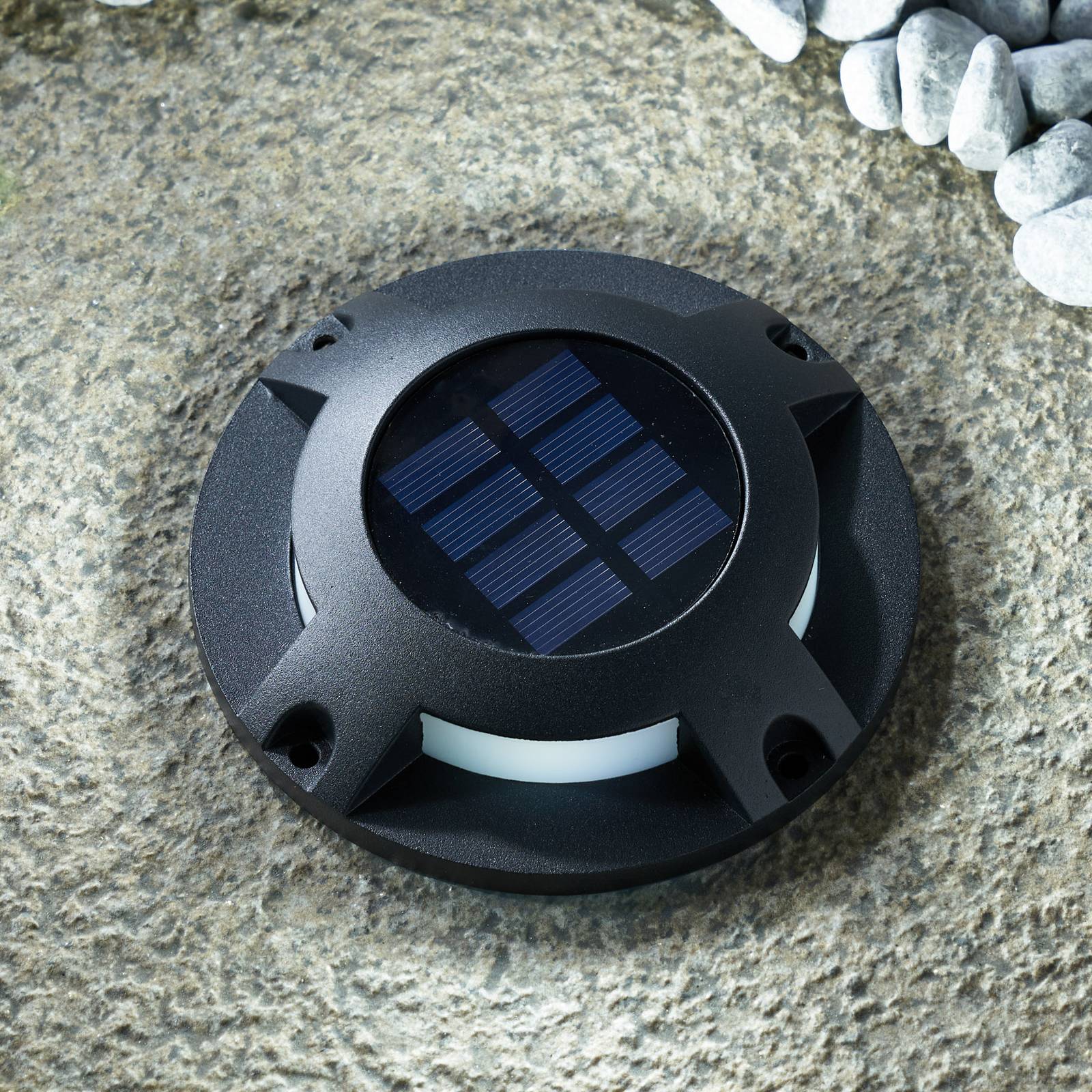 Prios LED-Solar-Bodenstrahler Selius, dunkelgrau, IP67 günstig online kaufen