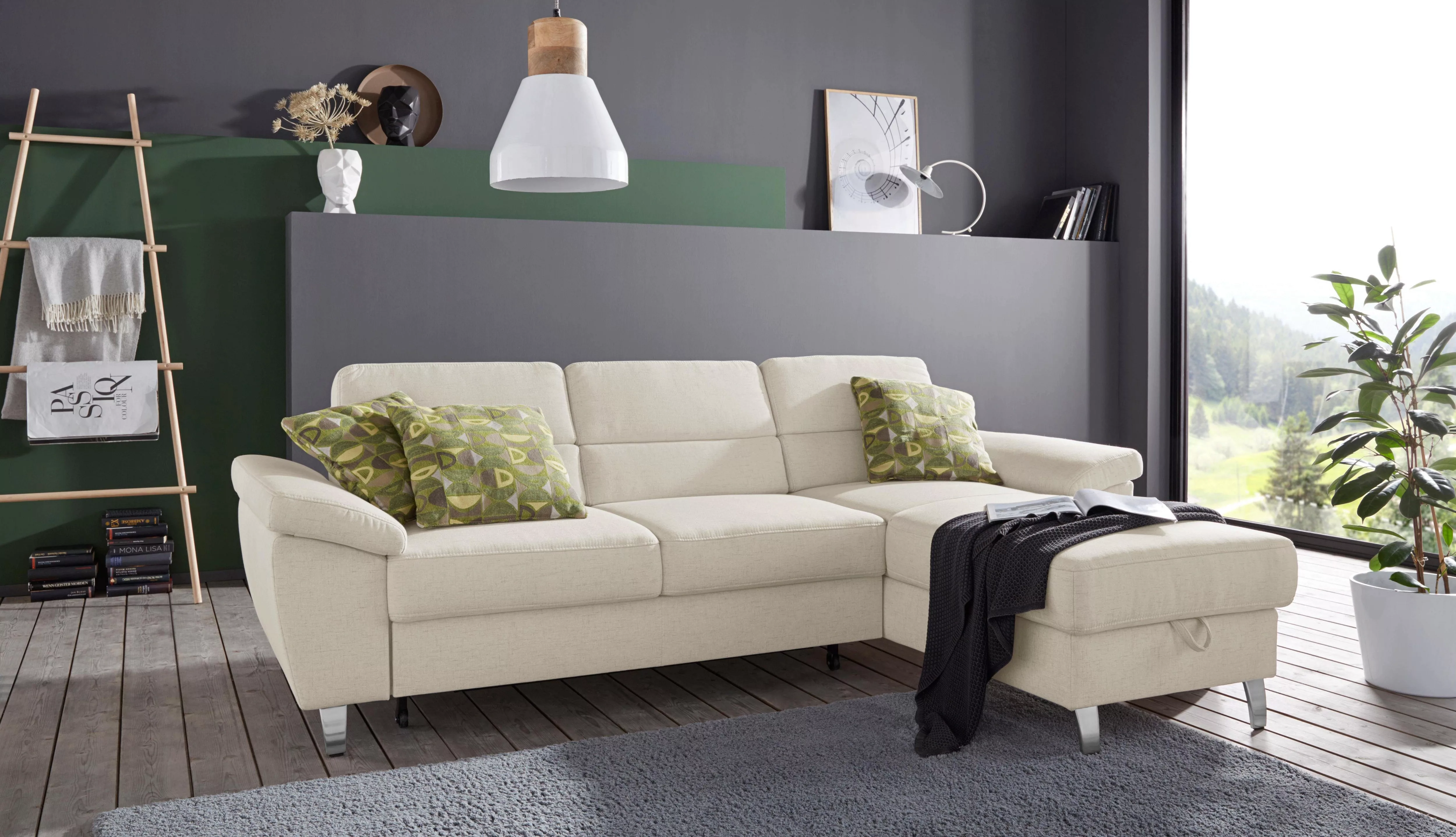 sit&more Ecksofa "Sorano L-Form", wahlweise mit Bettfunktion und Bettkasten günstig online kaufen