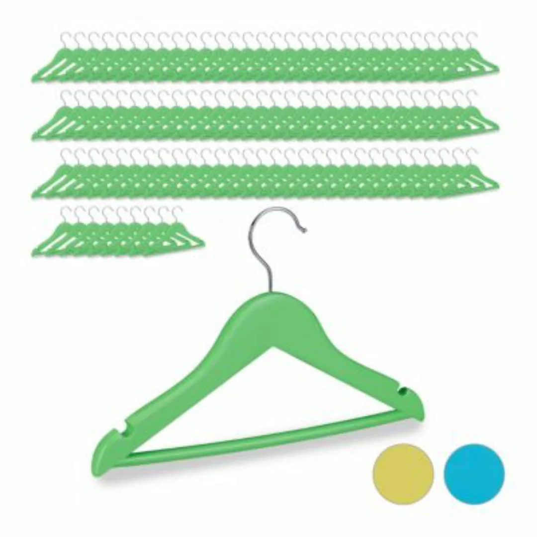 relaxdays 100x Kleiderbügel Kinder Grün grün günstig online kaufen