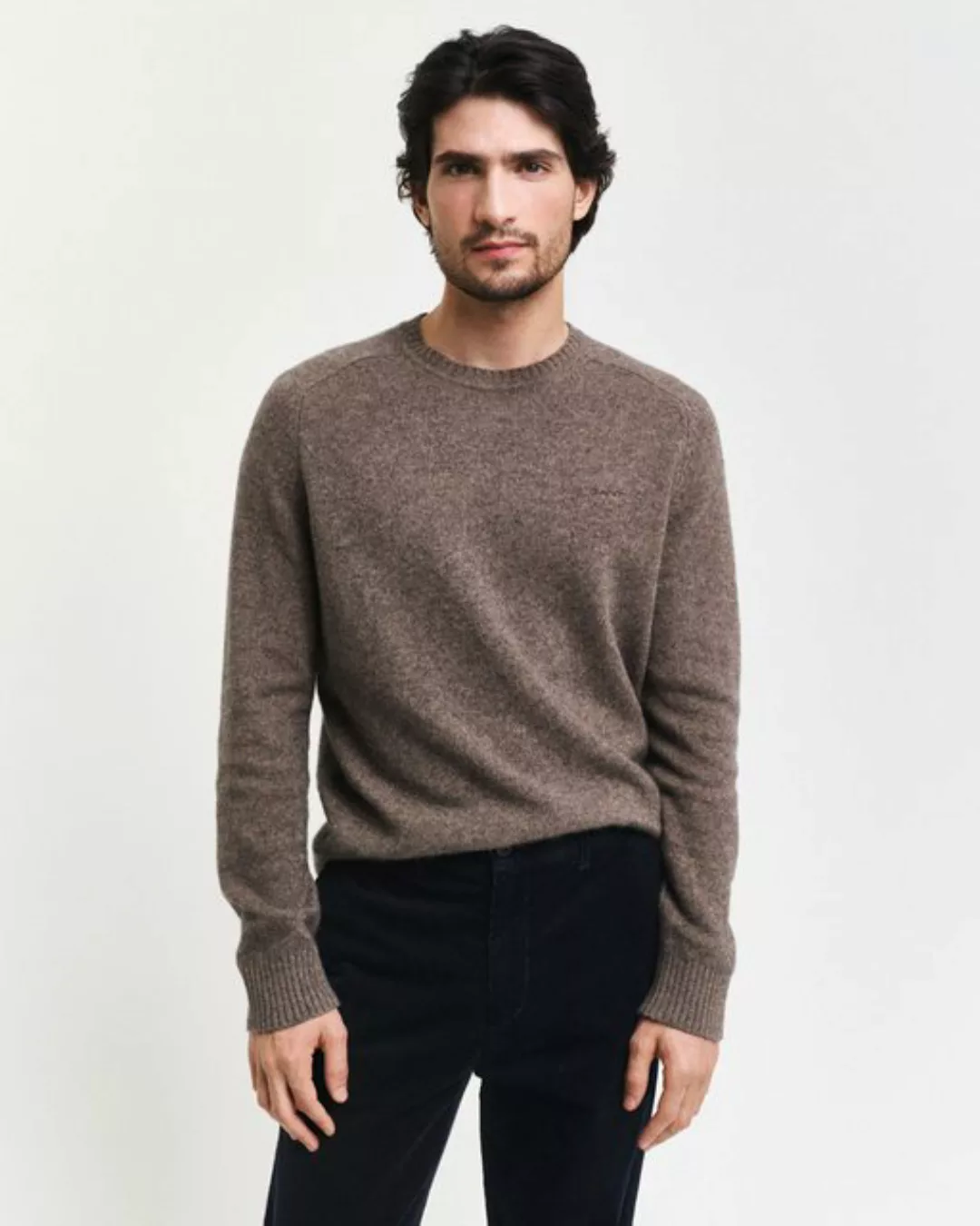 Gant Rundhalspullover WOOL BLEND C-NECK in melierter Optik günstig online kaufen