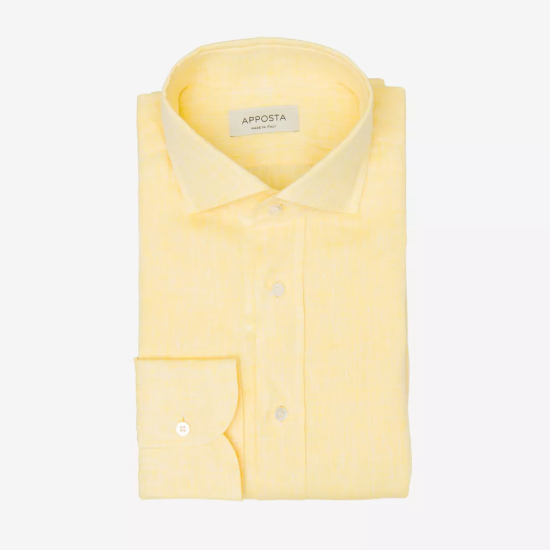 Hemd  einfarbig  gelb leinen leinwandbindung, kragenform  modernisierter sp günstig online kaufen