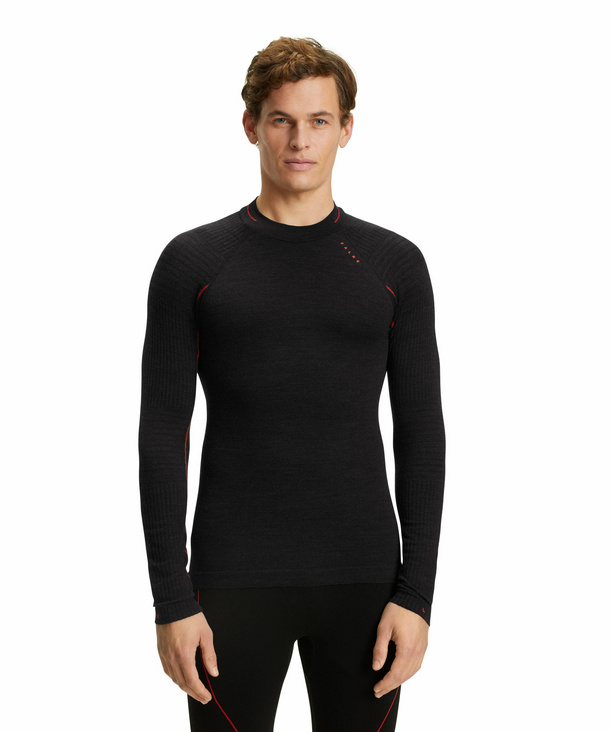 FALKE Trend Herren Langarmshirt Wool-Tech, XXL, Schwarz, Schurwolle, 33420- günstig online kaufen