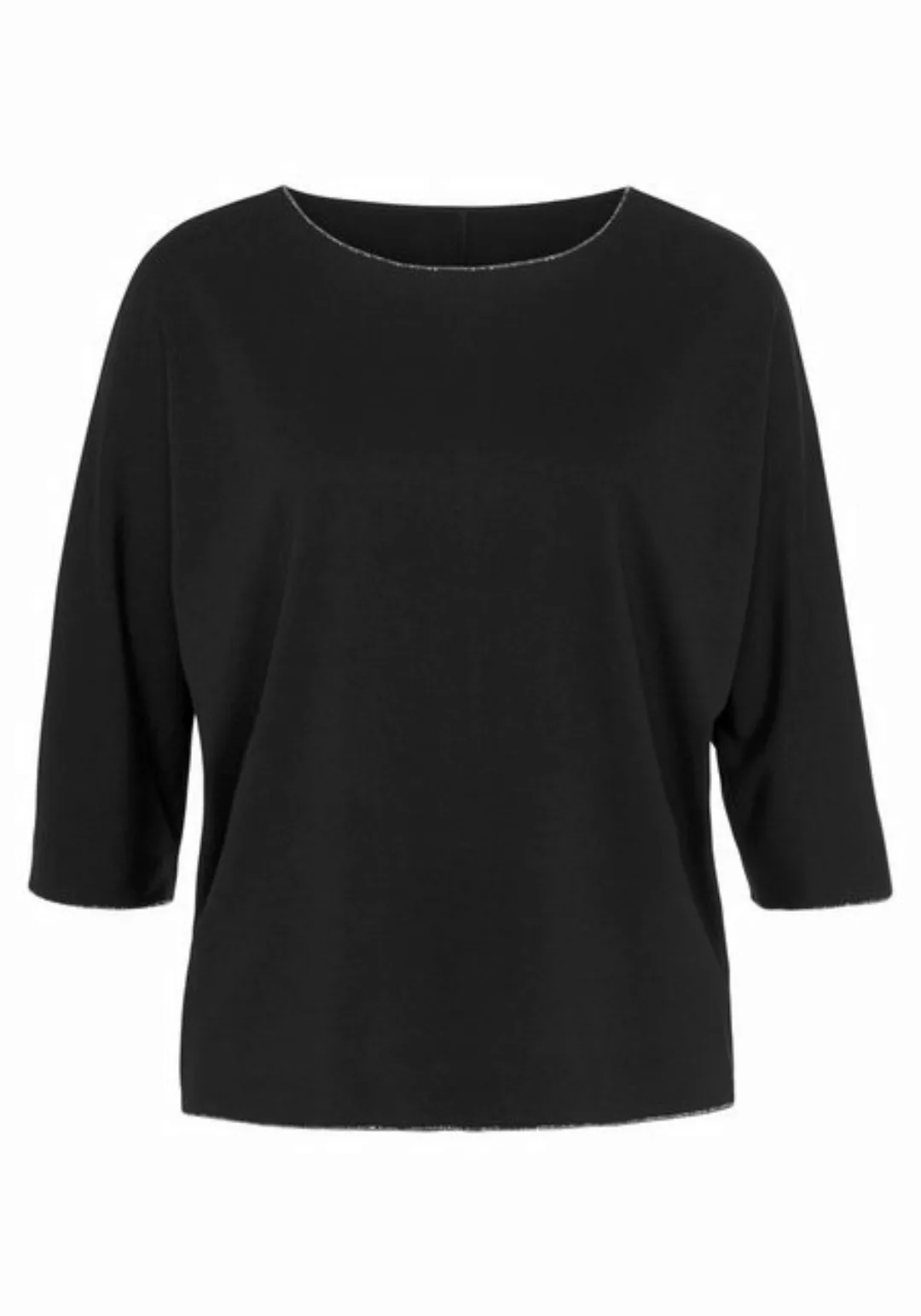 LASCANA 3/4-Arm-Shirt (1-tlg) mit eleganten Glitzerabschlüssen günstig online kaufen