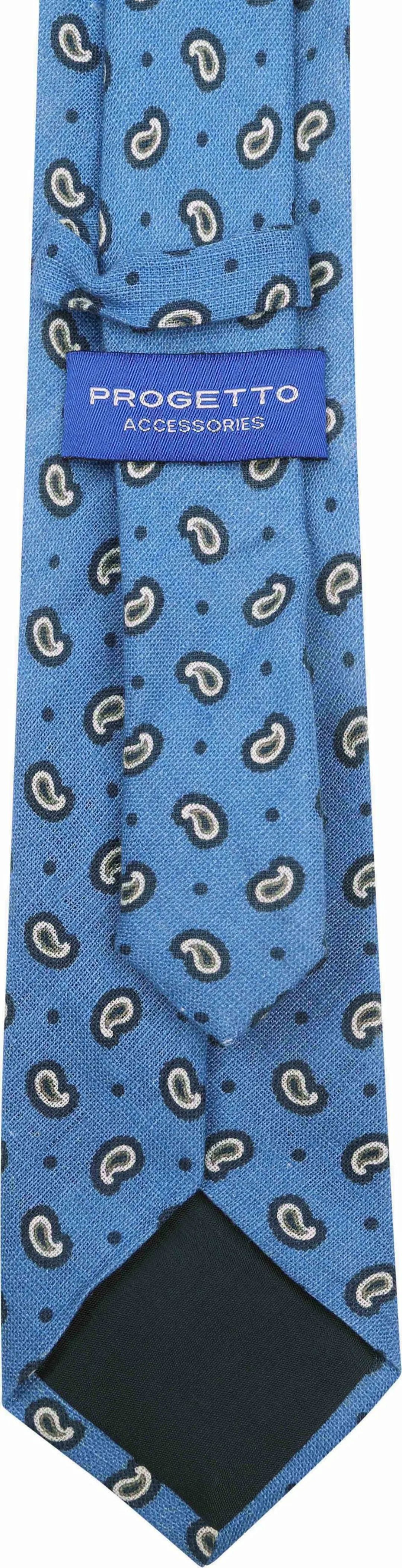 Krawatte Leinen Paisley Blau - günstig online kaufen