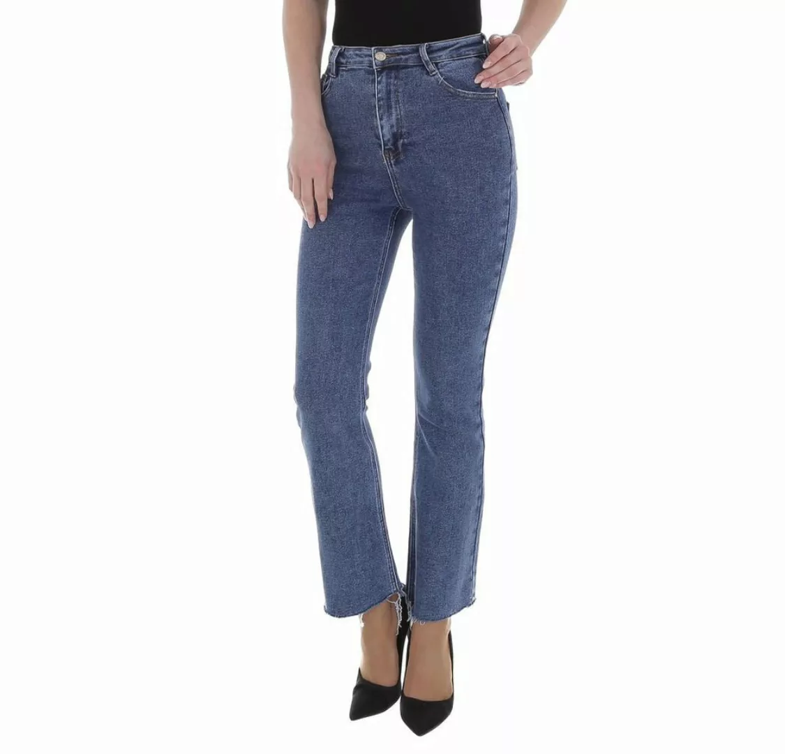 Ital-Design Bootcut-Jeans Damen Freizeit Used-Look Stretch Bootcut Jeans in günstig online kaufen