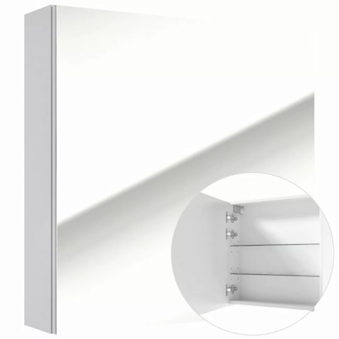Lomadox Spiegelschrank 60 cm weiß SOFIA-107 Hochglanz lackiert, B/H/T: ca. günstig online kaufen