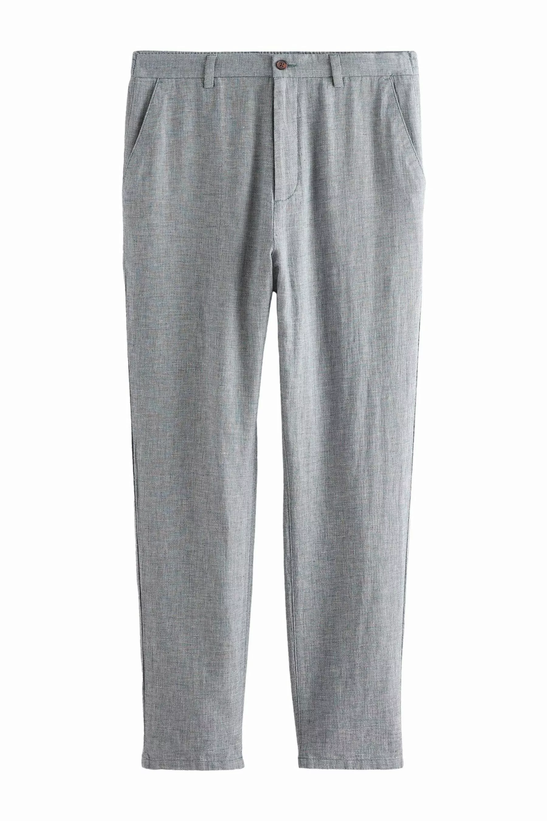 Next Dehnbund-Hose Strukturierte Hose aus Leinengemisch günstig online kaufen