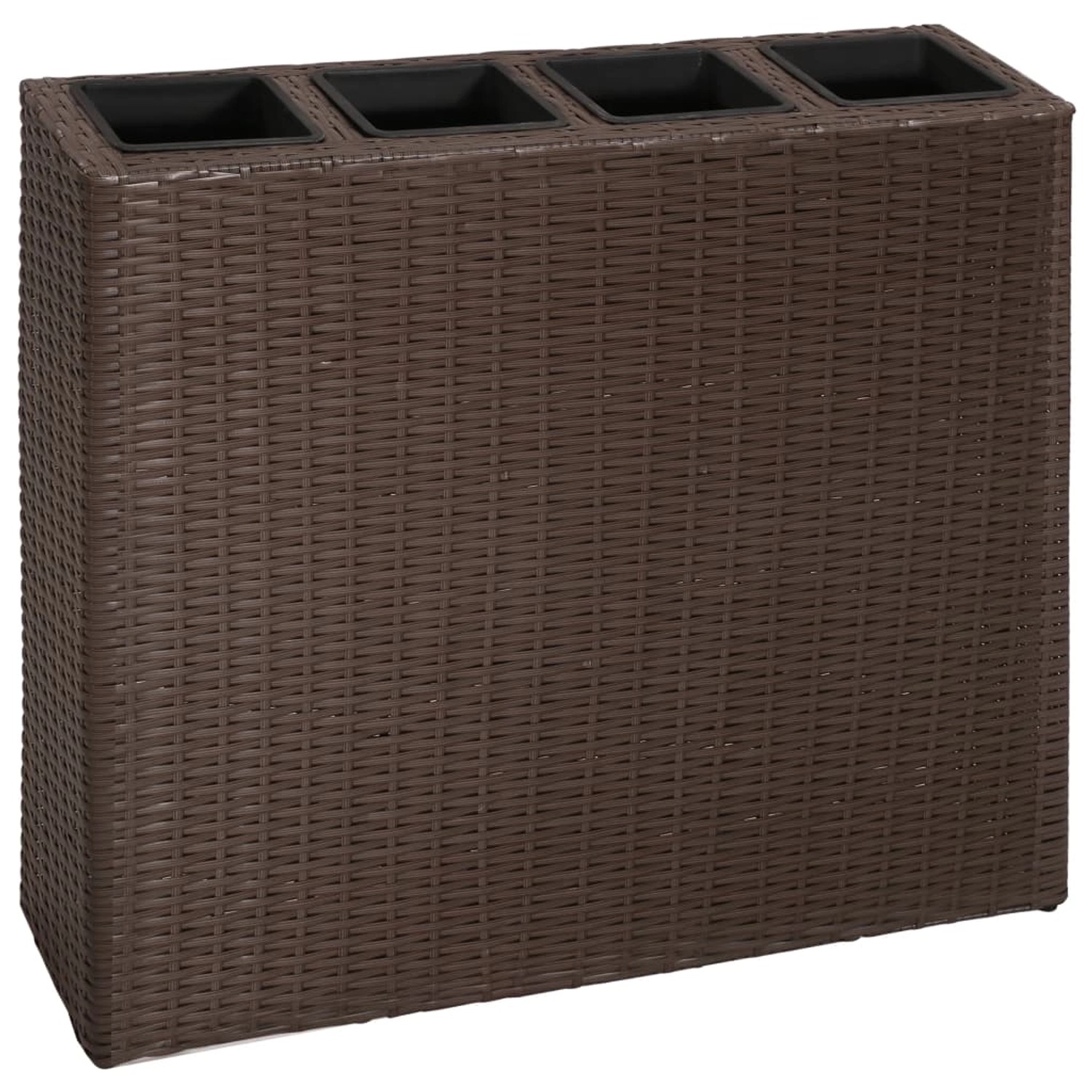 Garten-hochbeet Mit 4 Töpfen 2 Stk. Poly Rattan Braun günstig online kaufen